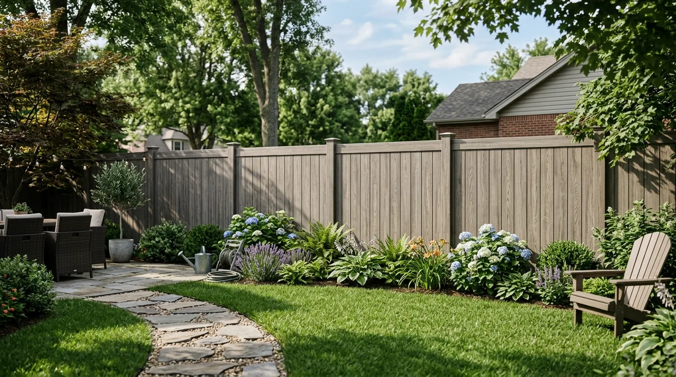 Simple Vertical Fence With Warm Stain